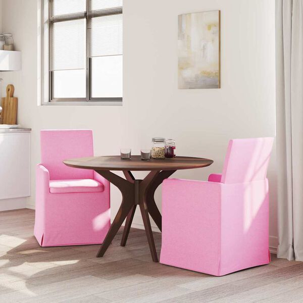 vidaXL Eettafelstoelen 2 pcs Roze 57 x 67 x 95 cm Stof