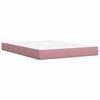 vidaXL Boxspring met matras fluweel roze 140x190 cm