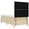 vidaXL Boxspring bed met matras met hoofdeinde Cr&egrave;me 100 x 200 cm Stof