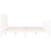 vidaXL Bedframe met hoofdbord massief hout wit Super King Size