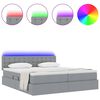 vidaXL Bed met LED-striplichten Lichtgrijs 200 x 200 cm Stof