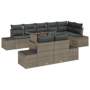 vidaXL Tuin Sofa Set 9 st Grijs poly rattan