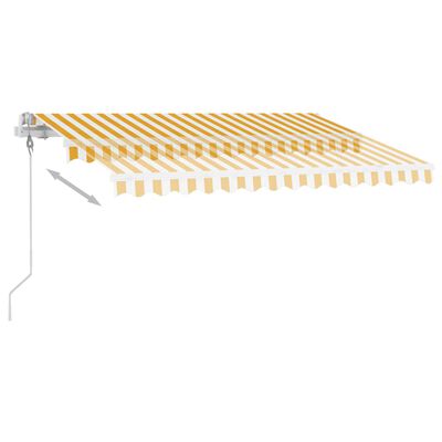 vidaXL Luifel automatisch met LED en windsensor 300x250 cm geel en wit