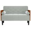 vidaXL Loveseat bank met bolsters kussens lichtgrijs 110 cm fluweel