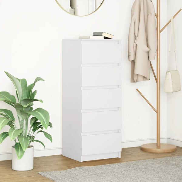 vidaXL Dressoir met lades 37,5x35x99 cm spaanplaat wit