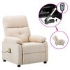 vidaXL elektrische massagestoel cr&egrave;me stof