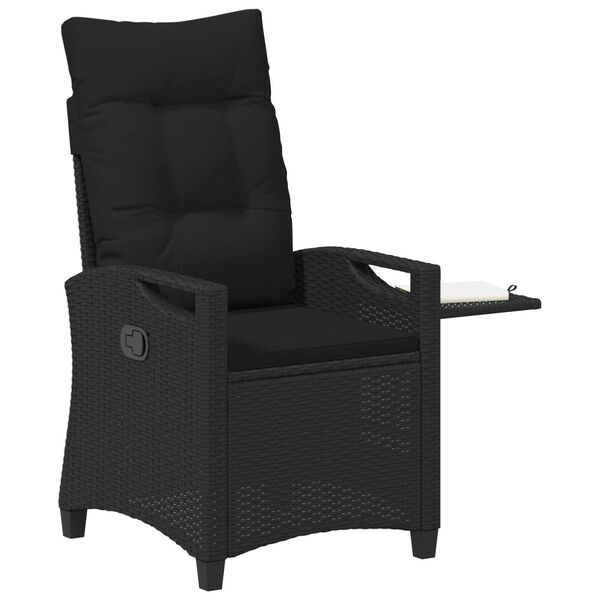 vidaXL Recliner Tuinstoelen Zwart 56 x 60 x 112 cm Staal en Polyester