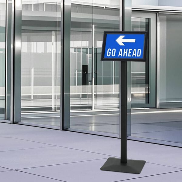 vidaXL Pedestal Posterstand Zwart a4 Aluminium en PVC