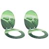 vidaXL Toiletbrillen met soft-close deksel 2 st waterdruppel MDF groen