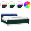 vidaXL Boxspring met matras en LED fluweel donkergroen 180x220 cm