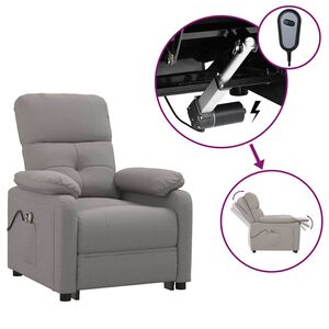 vidaXL Massagestoel elektrisch stof taupe