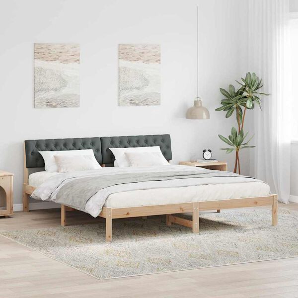 vidaXL Bedframe Bruin en donkergrijs 180 x 200 cm Massief grenenhout