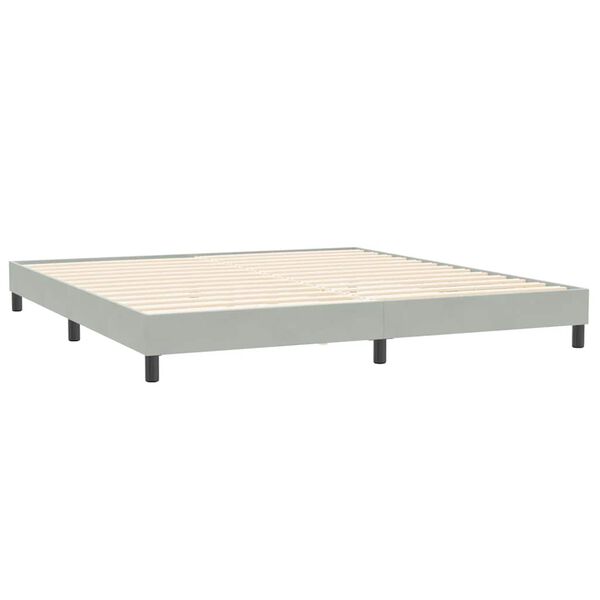 vidaXL Boxspring zonder matras fluweel lichtgrijs 200x210 cm