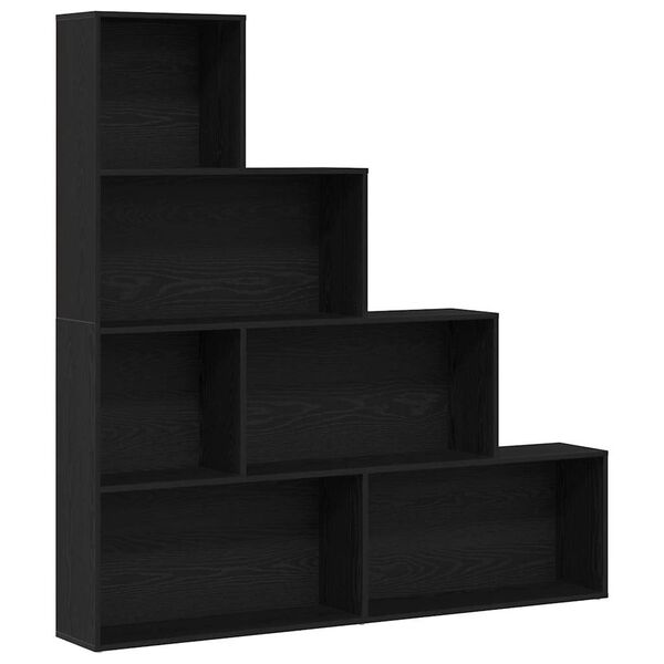 vidaXL Boekenkast Zwart Eiken 155 x 24 x 160 cm Bewerkt hout