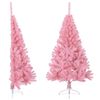 vidaXL Kunstkerstboom met standaard half 120 cm PVC roze