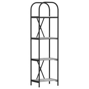 vidaXL Boekenkast 4-laags 40 x 30 x 146 cm Bewerkt hout Grijs Sonoma