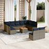 vidaXL 12-delige Loungeset met kussens poly rattan grijs