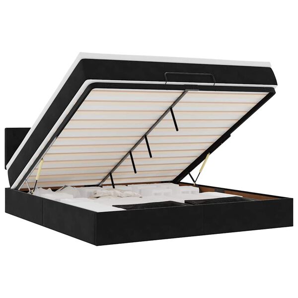 vidaXL Ottoman bed met matras 180x200cm fluweel zwart