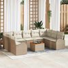 vidaXL Tuin Sofa Set 10 pcs Beige en wit
