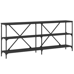 vidaXL Wandtafel 180x30x75 cm bewerkt hout en ijzer zwart