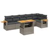 vidaXL 7-delige Loungeset met kussens poly rattan grijs