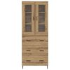 vidaXL Hoge kast met lade 2 pcs Artisan Eiken Bewerkt hout