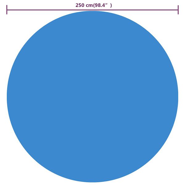 vidaXL Solar zwembadfolie drijvend rond 250 cm PE blauw