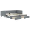 vidaXL Slaapbank met onderschuifbed en lades 90x200 cm stof lichtgrijs