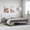 vidaXL Bedframe met hoofdbord metaal wit 183x213 cm