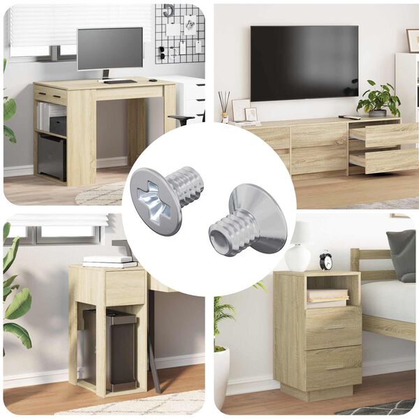 vidaXL Verzonken schroeven 2 pcs Zilver M4 x 6 mm Staal