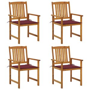 vidaXL Tuinstoelen 4 st met kussens massief acaciahout