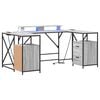vidaXL Bureau Grijs Sonoma Bewerkt hout 182 x 101 x 87,5 cm