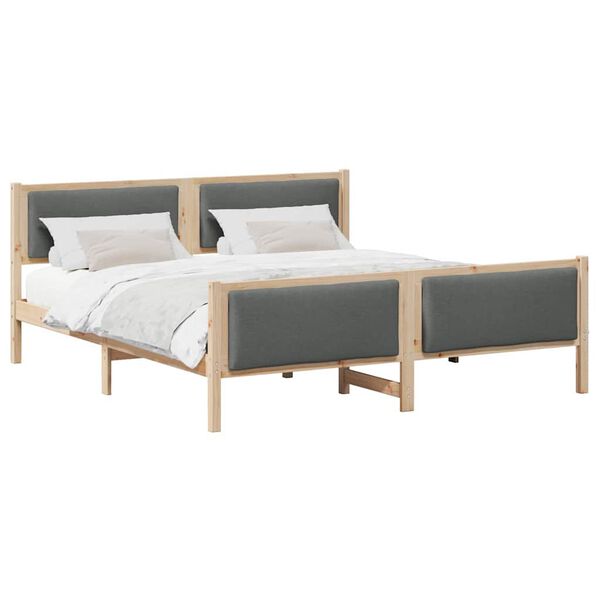vidaXL Bedframe met hoofdeinde Donkergrijs 180 x 200 cm Stof