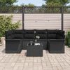 vidaXL Tuin Sofa Set 7 pcs Zwart Poly riet