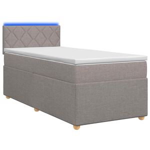 vidaXL Boxspringbed met matras met hoofdeinde Taupe 90 x 190 cm Stof