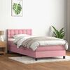 vidaXL Boxspring met matras fluweel roze 80x210 cm
