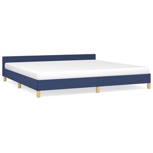 vidaXL Bedframe met hoofdeinde zonder matras 200x200 cm stof blauw