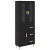 vidaXL Hoge kast Zwart Eiken 34,5 x 34 x 180 cm Bewerkt hout