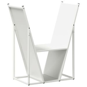 vidaXL Brandhoutrek 69,5x35x81 cm koudgewalst staal wit