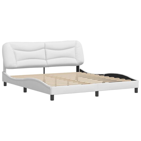 vidaXL Bedframe zonder matras "Hvar" kunstleer wit 180x200 cm