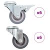 vidaXL 12 st Zwenkwielen met boutgaten 50 mm