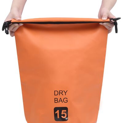 vidaXL Drybag 15 L PVC oranje