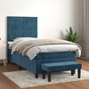 vidaXL Boxspring met matras fluweel donkerblauw 90x190 cm