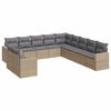 vidaXL 11-delige Tuinset met kussens poly rattan beige