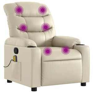 vidaXL Massagestoel verstelbaar kunstleer cr&egrave;me