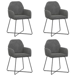 vidaXL Eettafelstoelen 4 pcs fluweel Donkergrijs 55 x 50 x 84 cm