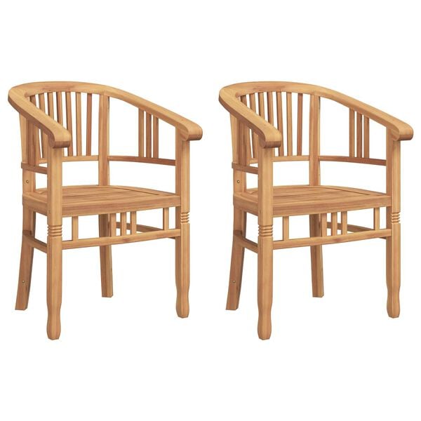 vidaXL Stoel 2 pcs Bruin 63 x 58 x 89 cm Massief Teakhout