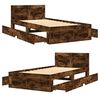 vidaXL Bedframe met hoofdeinde bewerkt hout gerookt eiken 90x200 cm
