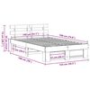vidaXL Bedframe met hoofdeinde Bruin 140 x 190 cm Massief grenenhout