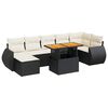 vidaXL 8-delige Loungeset met kussens poly rattan zwart